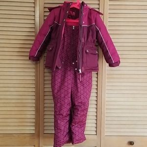 Pink Platinum jacket and snow bib size 4